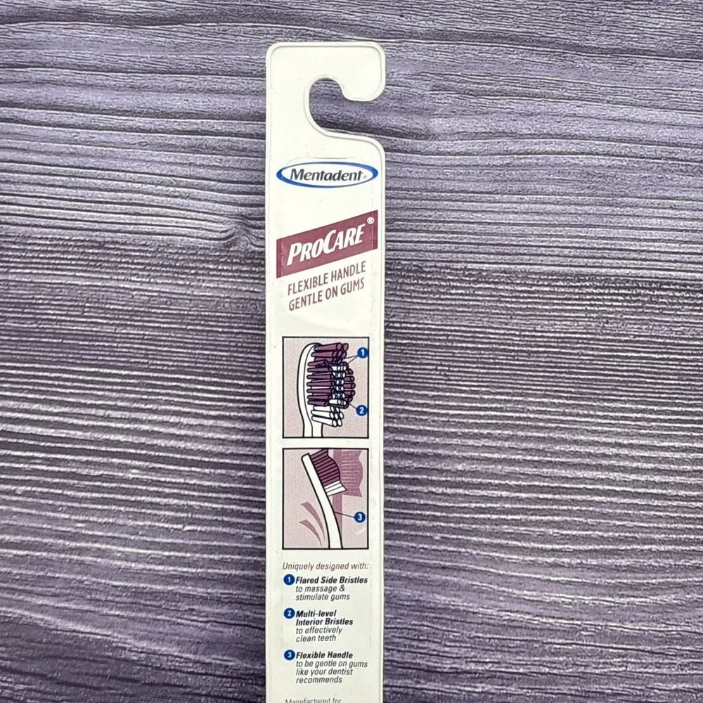 Mentadent ProCare Toothbrush 32 Medium Bristles Full Head Flexible Handle BLUE